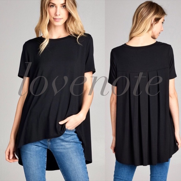1 M • Tunic Tee Short Sleeve Hi Low Hem - Picture 2 of 5